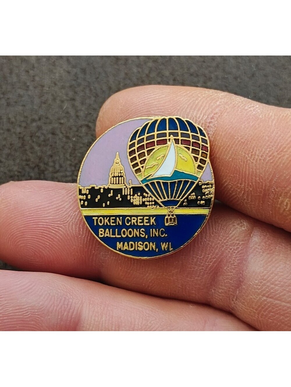 1980s Madison Wisconsin Hot Air Balloon Pin